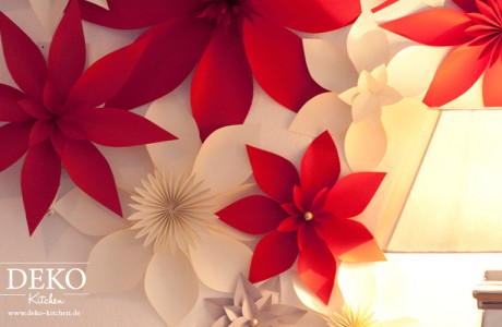DIY Wanddeko mit Christsternen aus Papier Deko-Kitchen