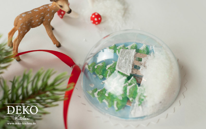 DIY 3D Weihnachtskugel mit Winterlandschaft Deko-Kitchen