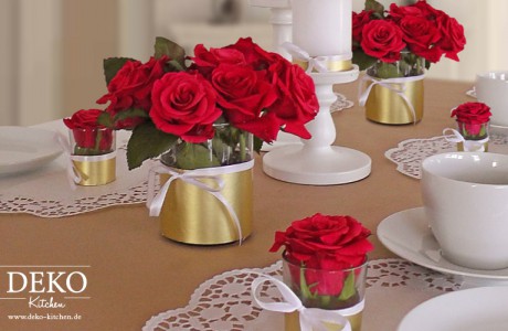 Hochzeitsdeko mit Rosen und Tortenspitze selber machen Deko Kitchen