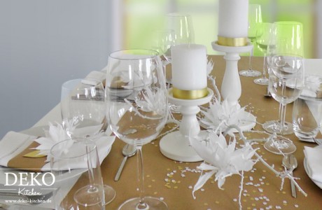 DIY Hochzeitsdeko in weiß & gold selber machen Deko-Kitchen