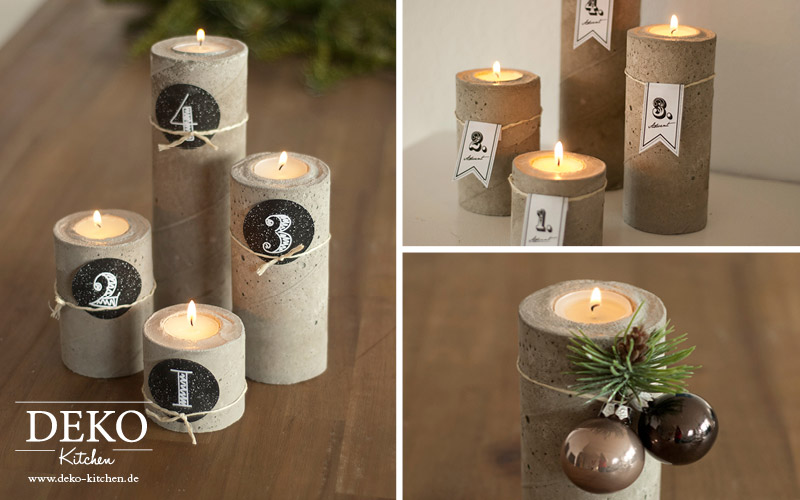 DIY stylischer Adventskranz aus Beton Deko-Kitchen