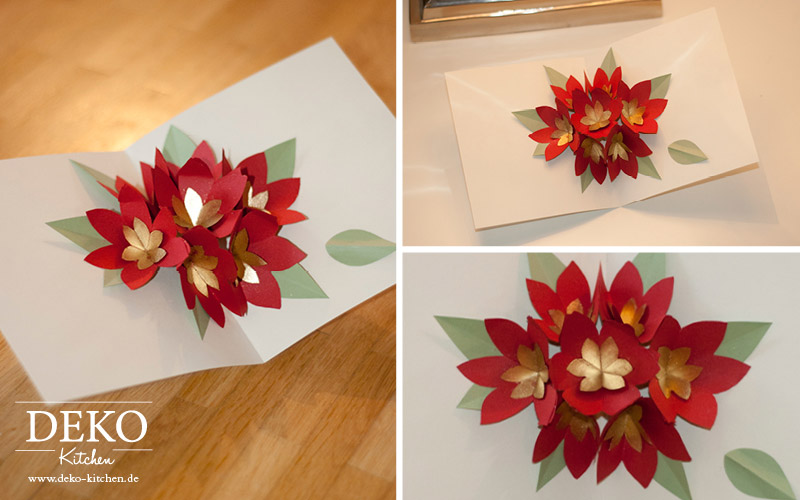 DIY Popup Weihnachtskarte mit Christsternen aus Papier Deko-Kitchen