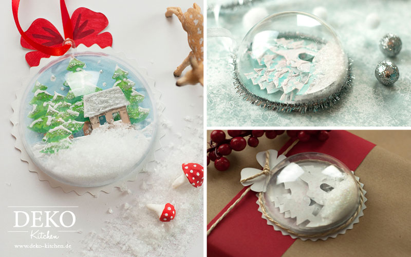 DIY 3D Weihnachtskugel mit Winterlandschaft Deko-Kitchen