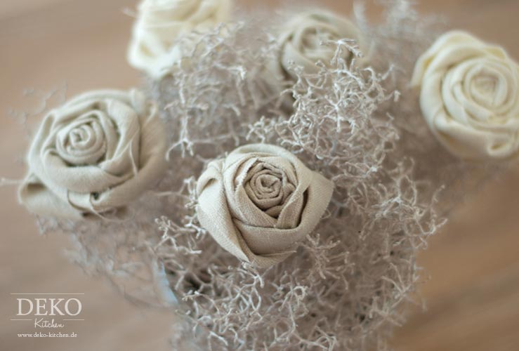 Diy: stoffrosen im shabby chic style – deko kitchen Osterdeko shabby chic