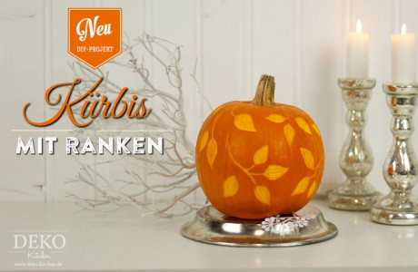 DIY: Deko-Kürbis mit geschnitzen Ranken Deko-Kitchen