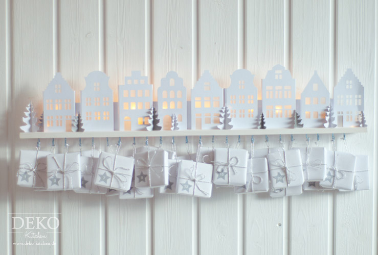 DIY: Adventskalender basteln mit beleuchteten Mini-Häusern Deko-Kitchen