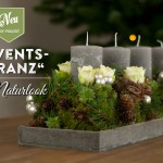 Weihnachtsdeko basteln Adventskranz im Naturlook Deko-Kitchen