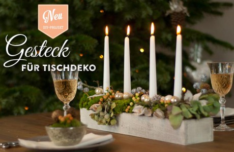 DIY weihnachtliches Gesteck für Tischdeko Deko-Kitchen