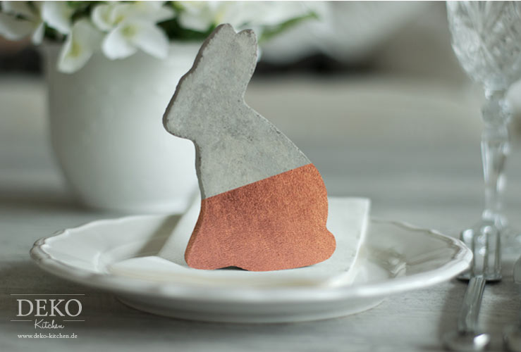 Osterdeko basteln: stylische osterhasen aus Beton Deko-Kitchen