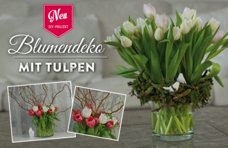 DIY: hübsche Frühlings-Blumendeko mit Tulpen
