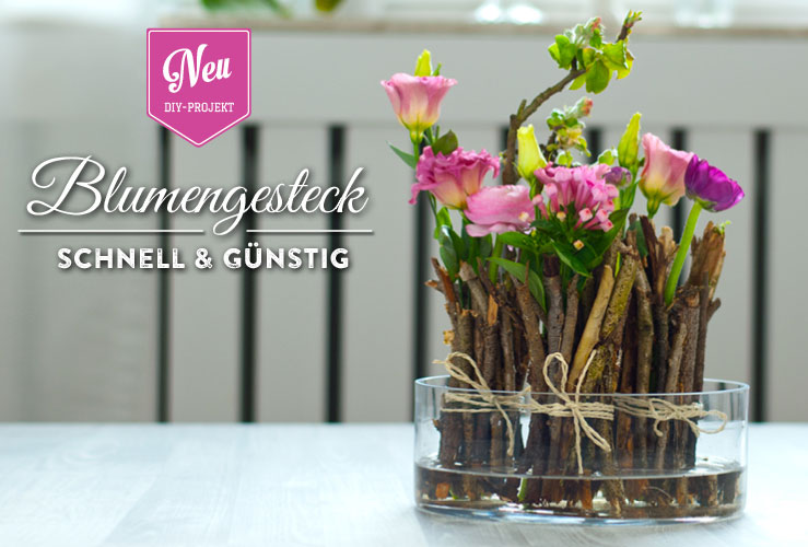 DIY: frühlingshafte Blumendeko schnell & günstig mit Zweigen dekorieren