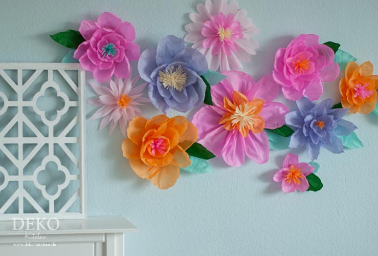 DIY: tolle Wanddeko mit Krepppapierblüten Deko-Kitchen