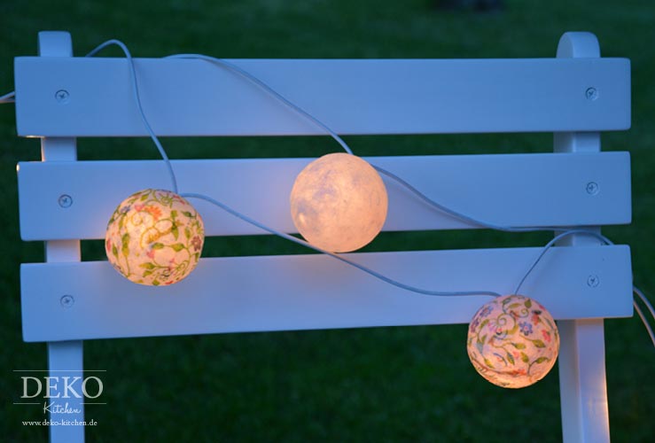 DIY: Lichterkette mit Servietten-Technik Deko-Kitchen