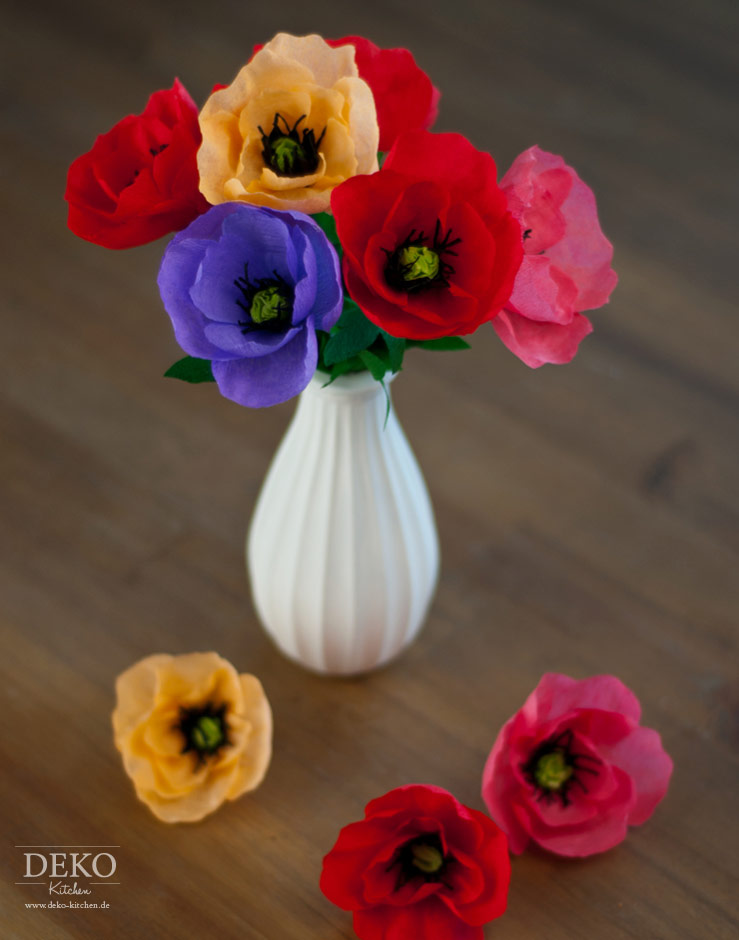 DIY: tolle Herbstblumen (Anemonen/Mohnblumen) aus Krepppapier Deko-Kitchen