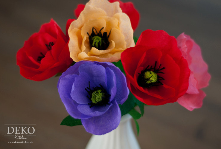 DIY: tolle Herbstblumen (Anemonen/Mohnblumen) aus Krepppapier Deko-Kitchen