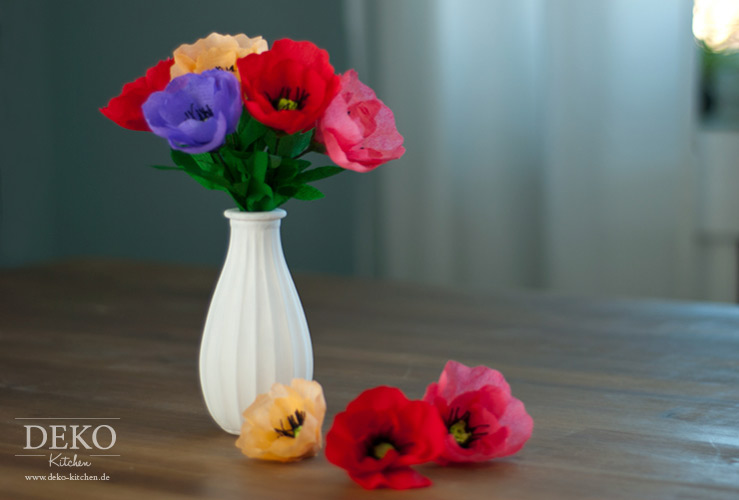 DIY: tolle Herbstblumen (Anemonen/Mohnblumen) aus Krepppapier Deko-Kitchen