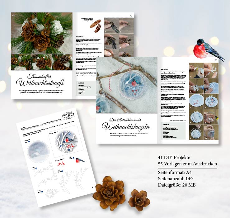 Die schönsten DIY-Weihnachtsdekos mit Vorlagen als eBook (PDF) von Deko-Kitchen