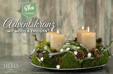 DIY: Adventskranz aus Naturmaterial mit Moos & Zweigen Deko-Kitchen