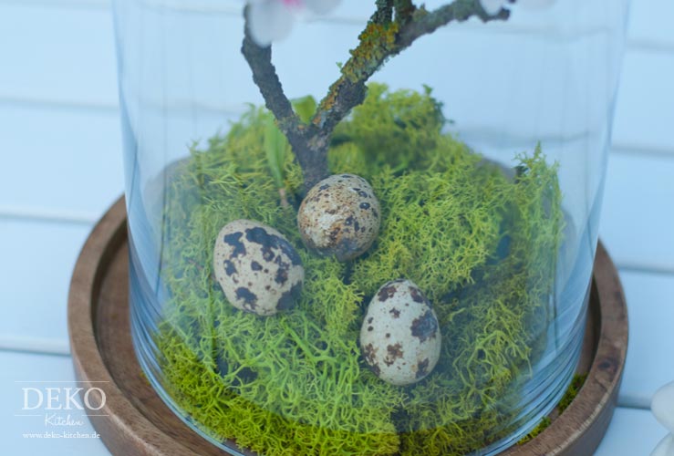 DIY: hübsche Osterdeko unter einer Glasglocke Deko-Kitchen