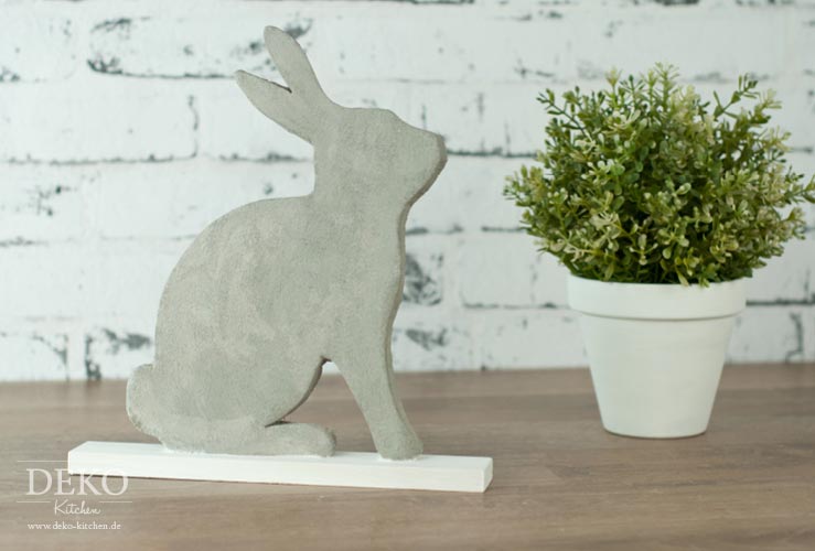 DIY: stylischer XL-Osterhase aus Knetbeton Deko-Kitchen