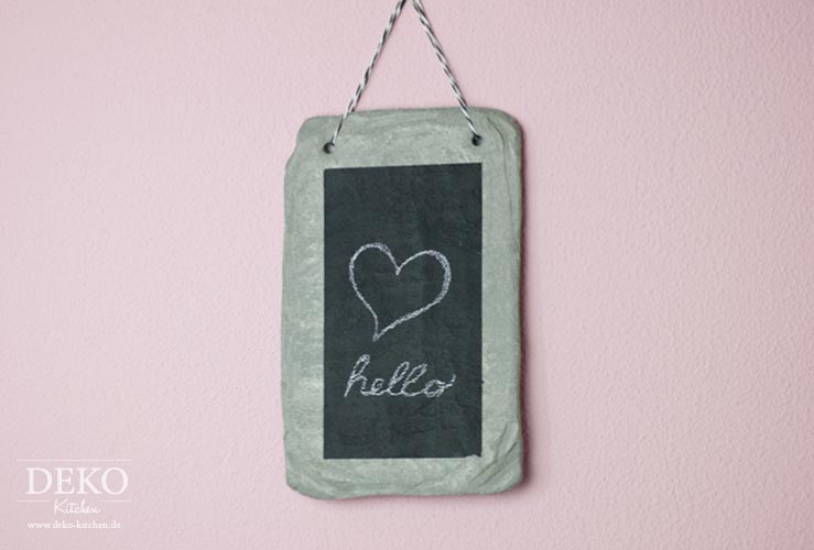 DIY: süße Kreidetafel aus Knetbeton Deko-Kitchen