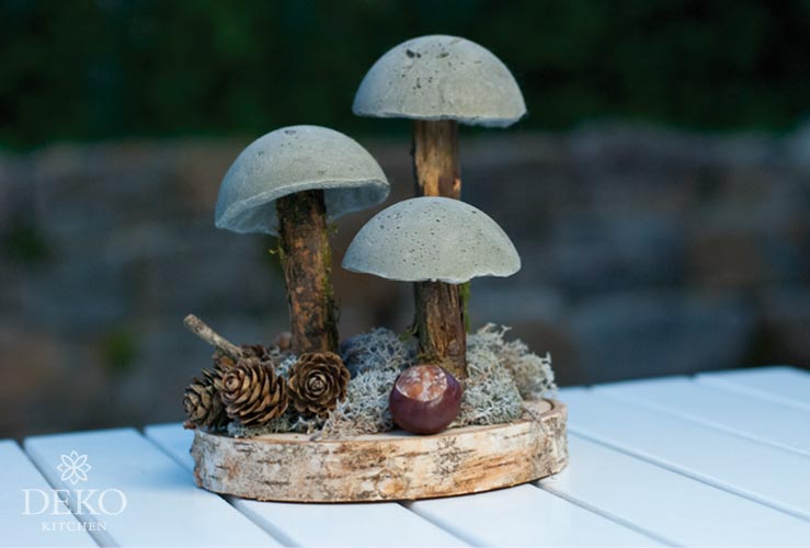 DIY: coole Herbstdeko mit Pilzen aus Beton Deko-Kitchen