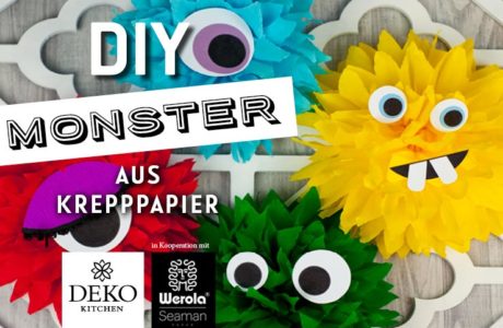 DIY: lustige Monster aus Krepppapier