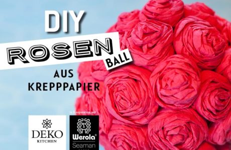 DIY: romantischer Rosenball aus Krepppapier