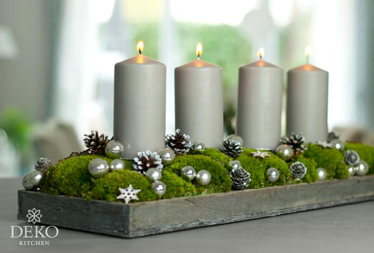 DIY: hübscher Adventskranz mit Moos &Kugeln Deko-Kitchen