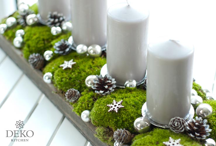 DIY: hübscher Adventskranz mit Moos &Kugeln Deko-Kitchen