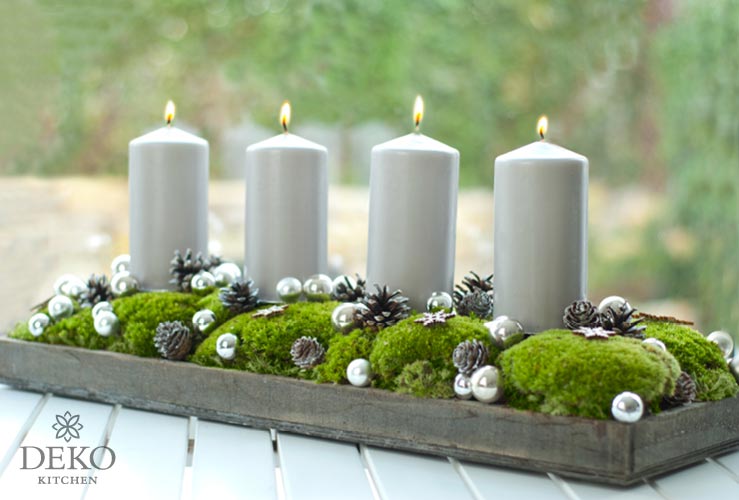 DIY: hübscher Adventskranz mit Moos &Kugeln Deko-Kitchen