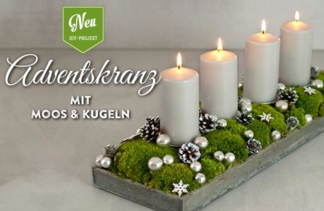 DIY: hübscher Adventskranz mit Moos &Kugeln Deko-Kitchen