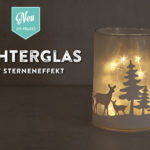 DIY: weihnachtliches Windlicht mit funkelnden Sternen