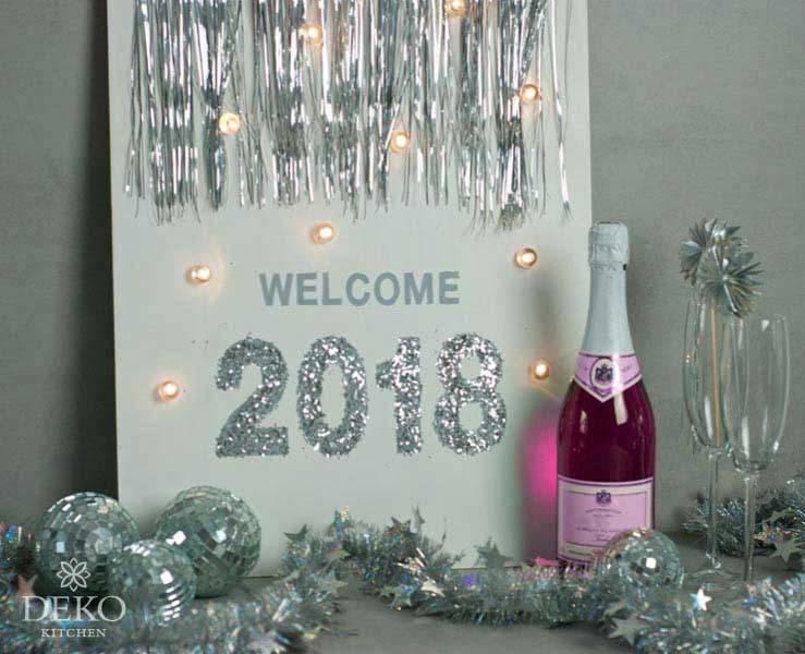 DIY: beleuchtetes Dekoshild für Silvester 2018 Deko Kitchen