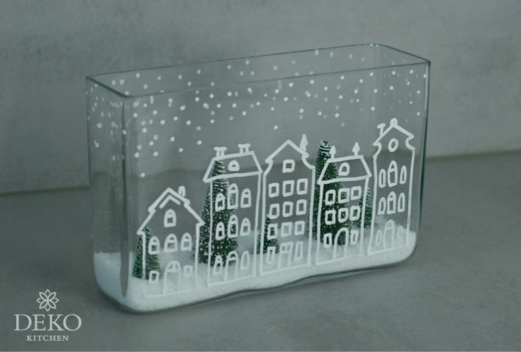 DIY: weihnachtliche Kreidebilder auf Glasvasen Deko-Kitchen