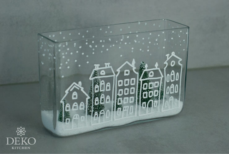 DIY: weihnachtliche Kreidebilder auf Glasvasen Deko-Kitchen
