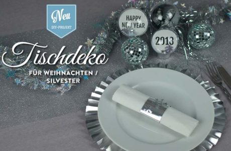 DIY: Silvester-Tischdeko mit Papier-Platztellern und Acrylkugeln Deko-Kitchen