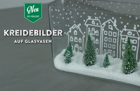 DIY: weihnachtliche Kreidebilder auf Glasvasen Deko-Kitchen