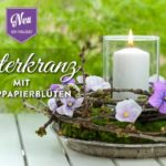 DIY: Osterkranz mit Stiefmütterchen aus Krepppapier Deko-Kitchen