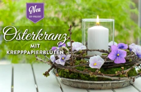 DIY: Osterkranz mit Stiefmütterchen aus Krepppapier Deko-Kitchen