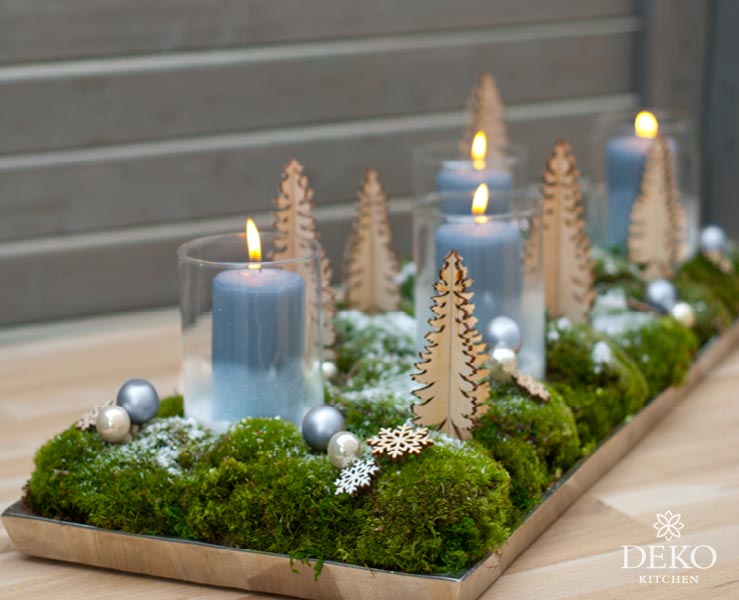 DIY: süßer Adventskranz mit kleiner Waldlandschaft Deko Kitchen