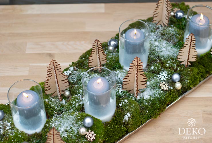 DIY: süßer Adventskranz mit kleiner Waldlandschaft Deko Kitchen