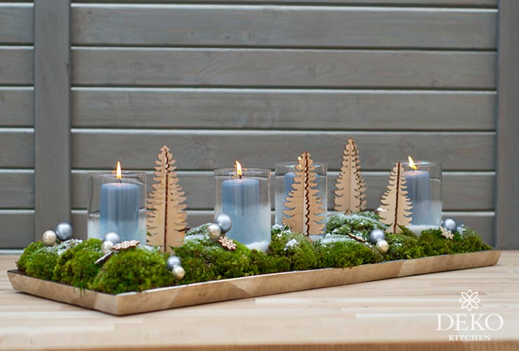 DIY: süßer Adventskranz mit kleiner Waldlandschaft Deko Kitchen