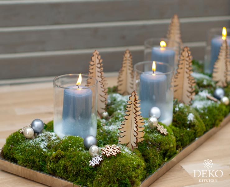 DIY: süßer Adventskranz mit kleiner Waldlandschaft Deko Kitchen