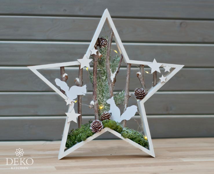 DIY: hübsche Weihnachtsdeko mit Winterszenen in Sternrahmen Deko-Kitchen