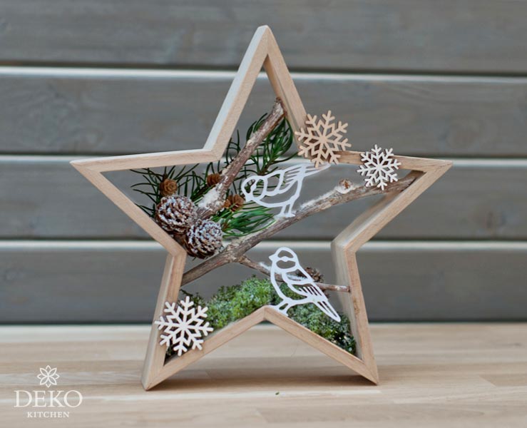 DIY: hübsche Weihnachtsdeko mit Winterszenen in Sternrahmen Deko-Kitchen