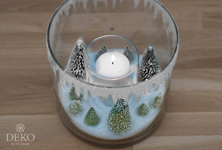 DIY: weihnachtliche Windlichter mit Schneelandschaft Deko-Kitchen