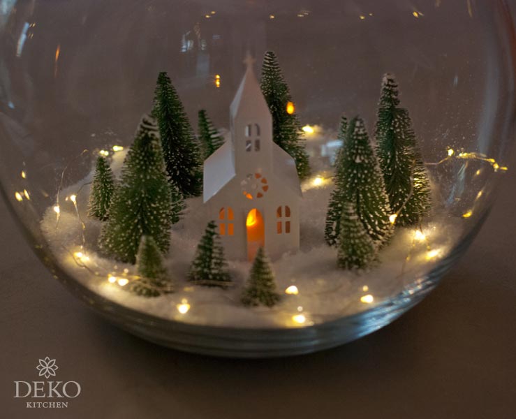 DIY: weihnachtliche Windlichter mit Schneelandschaft Deko-Kitchen