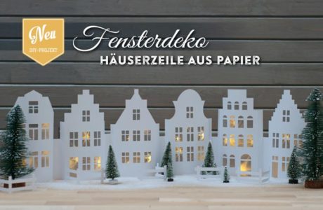 DIY: weihnachtliche Fensterdeko mit Häuserzeile aus Papier Deko-Kitchen