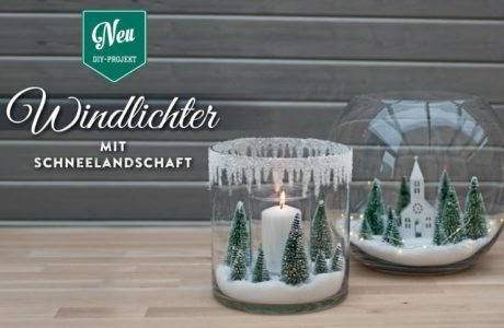 DIY: weihnachtliche Windlichter mit Schneelandschaft Deko-Kitchen